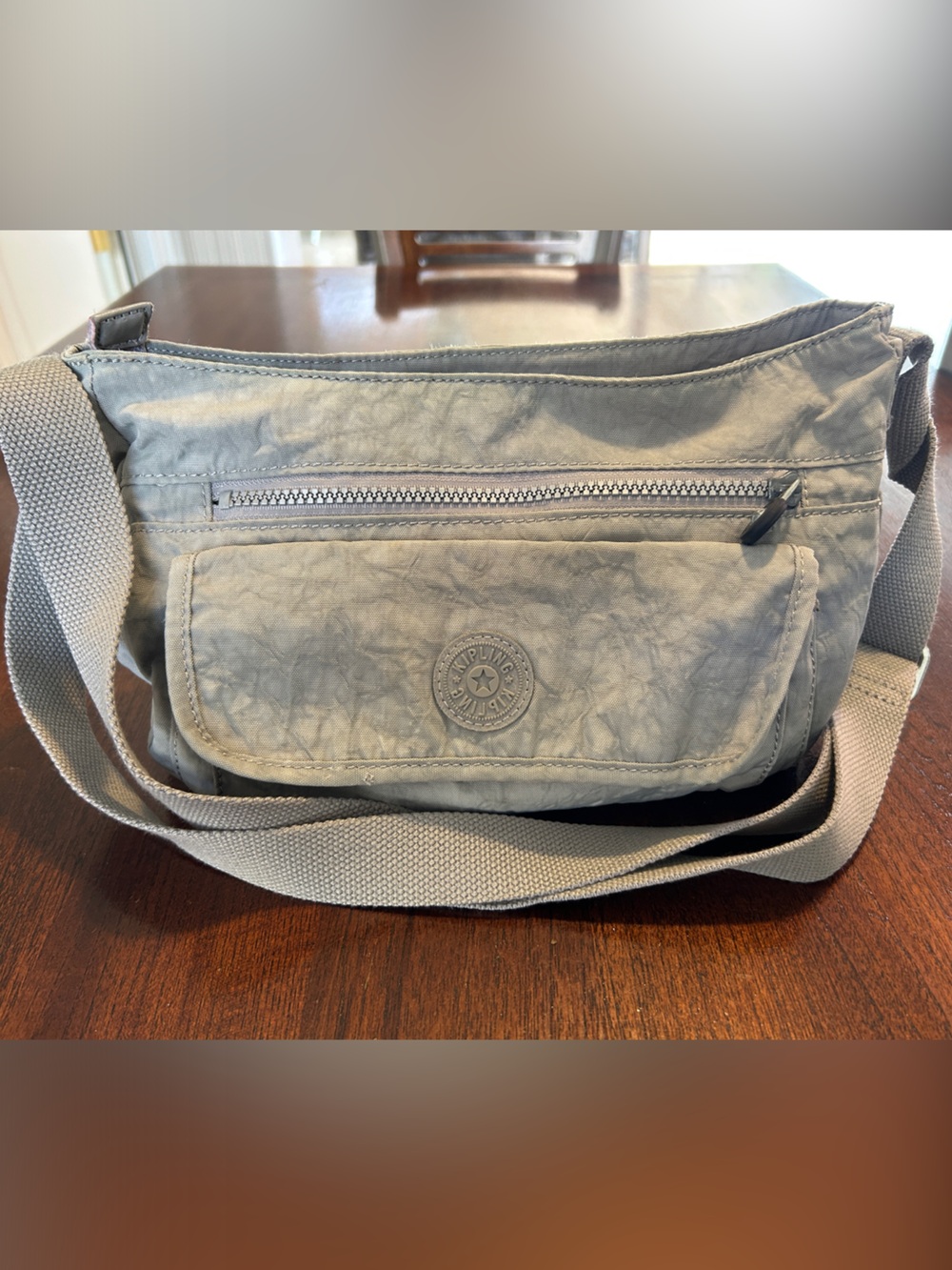 Kipling Syro Light Grey Nylon Crossbody Bag